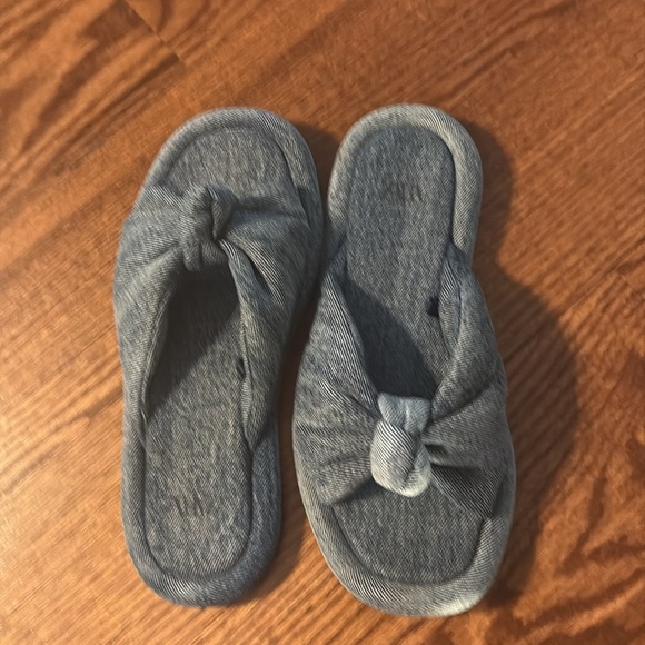 Zara women’s textile denim blue knot slide sandals flat NWOT size 7 - Picture 8 of 10